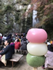 箕面-紅葉-滝-団子
