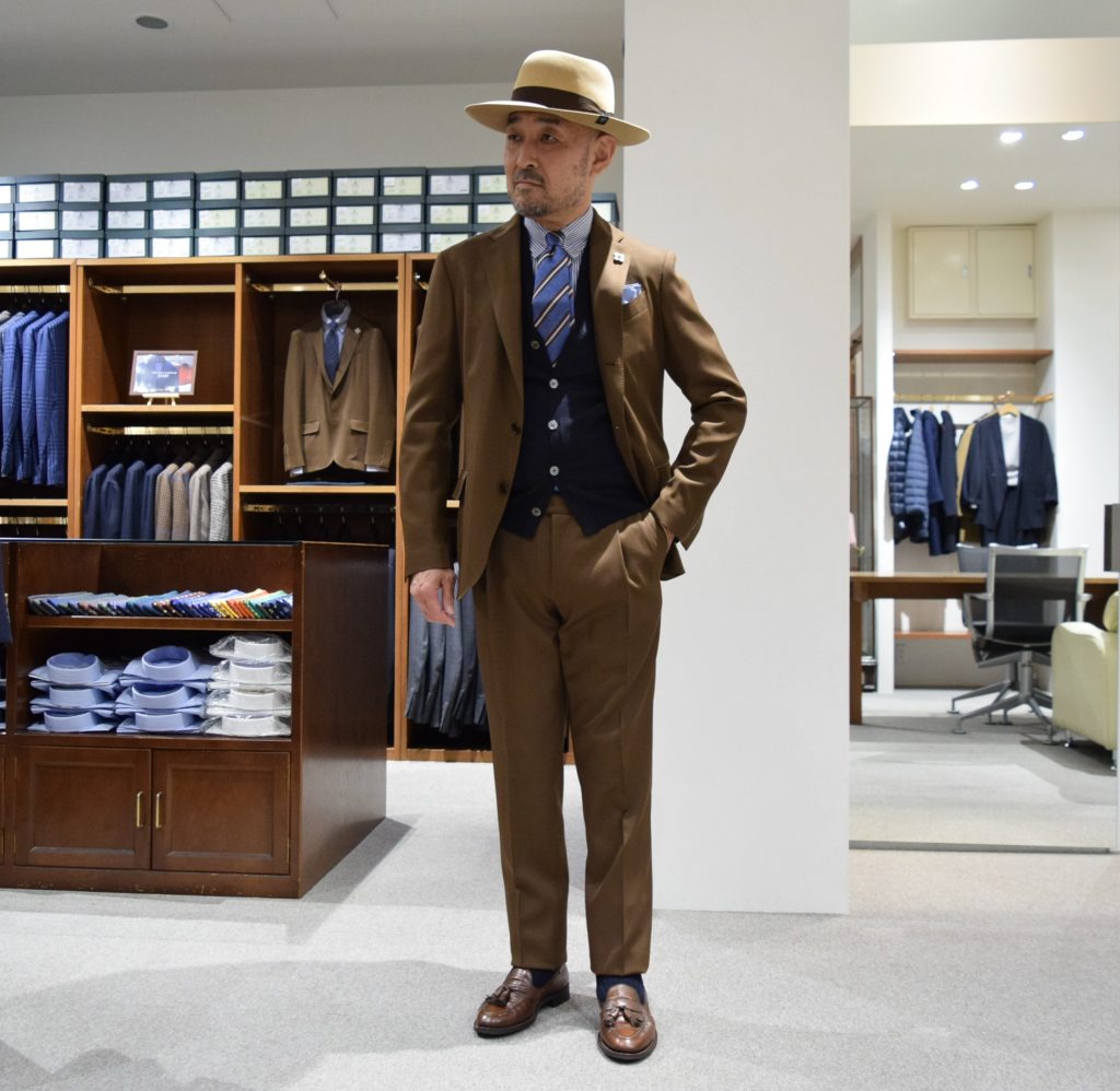 LARDINI ブラウンスーツセットアップ